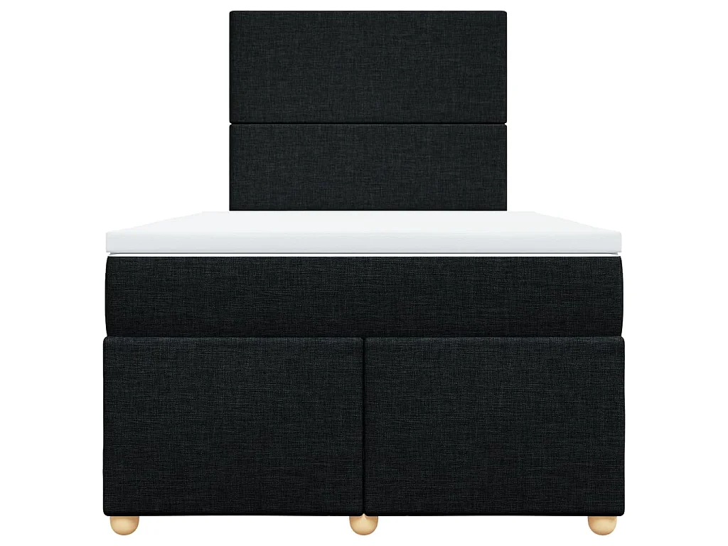 Sommier à lattes de lit avec matelas noir 120x190 cm tissu