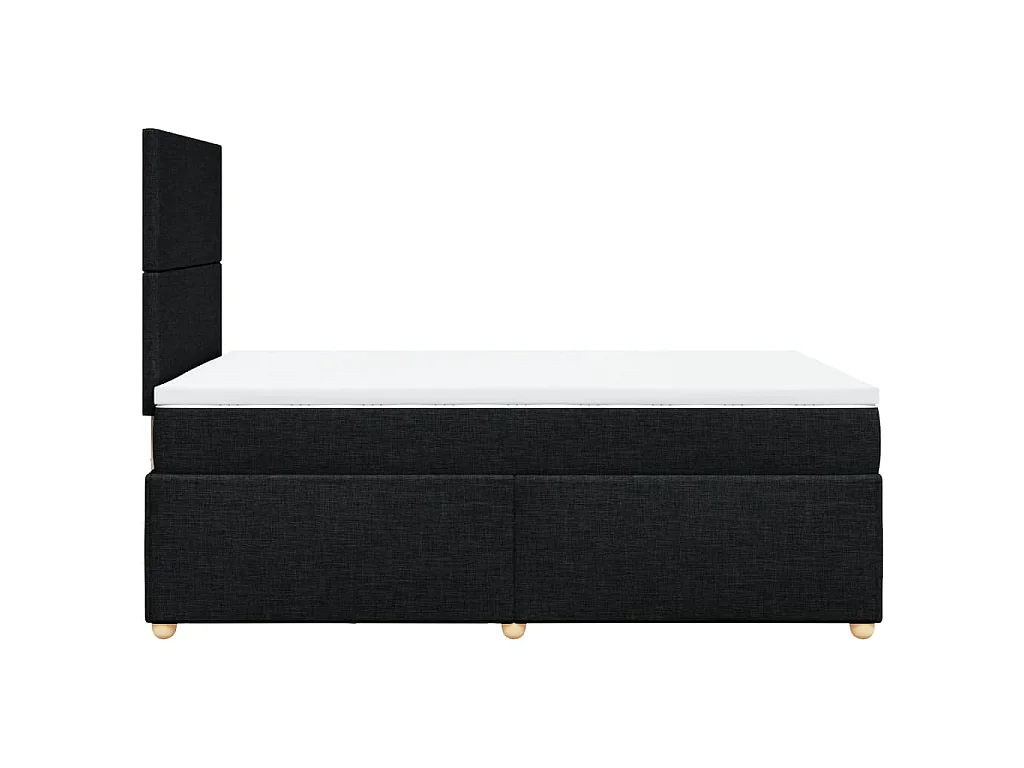 Sommier à lattes de lit avec matelas noir 120x190 cm tissu