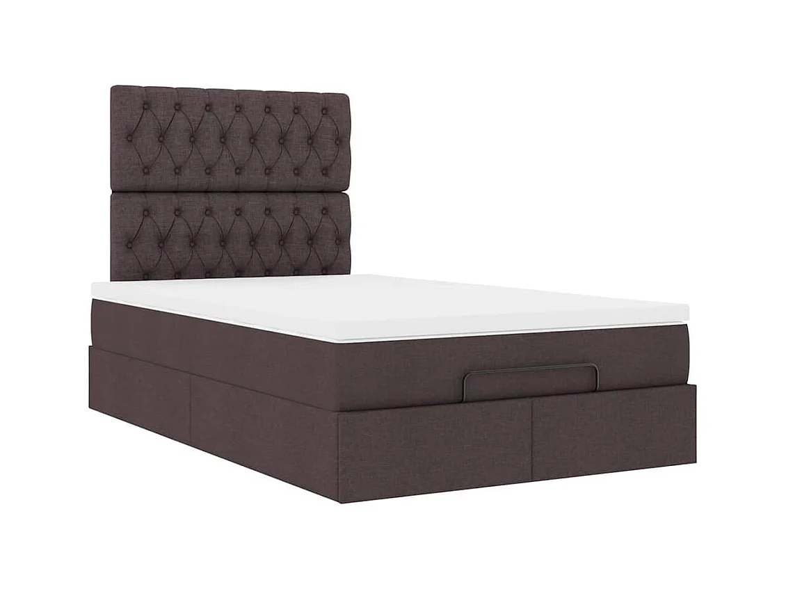 Ottoman-Bett mit Matratze Dunkelbraun 120x190 cm Stoff