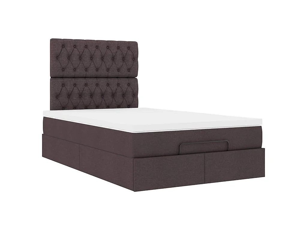 Ottoman bed met matras 120x190 cm stof donkerbruin