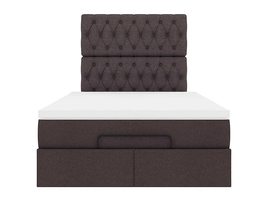 Ottoman bed met matras 120x190 cm stof donkerbruin