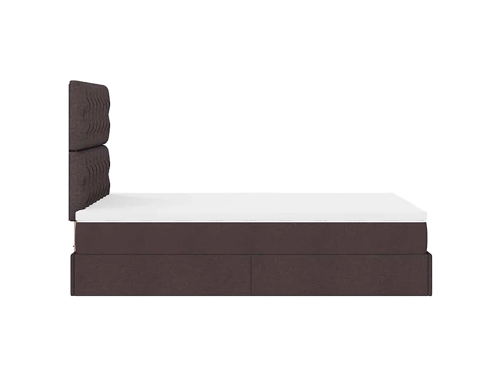 Ottoman bed met matras 120x190 cm stof donkerbruin