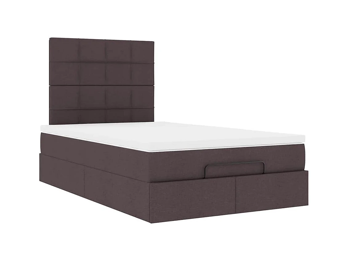 Ottoman-Bett mit Matratze & LEDs Dunkelbraun 120x200 cm Stoff