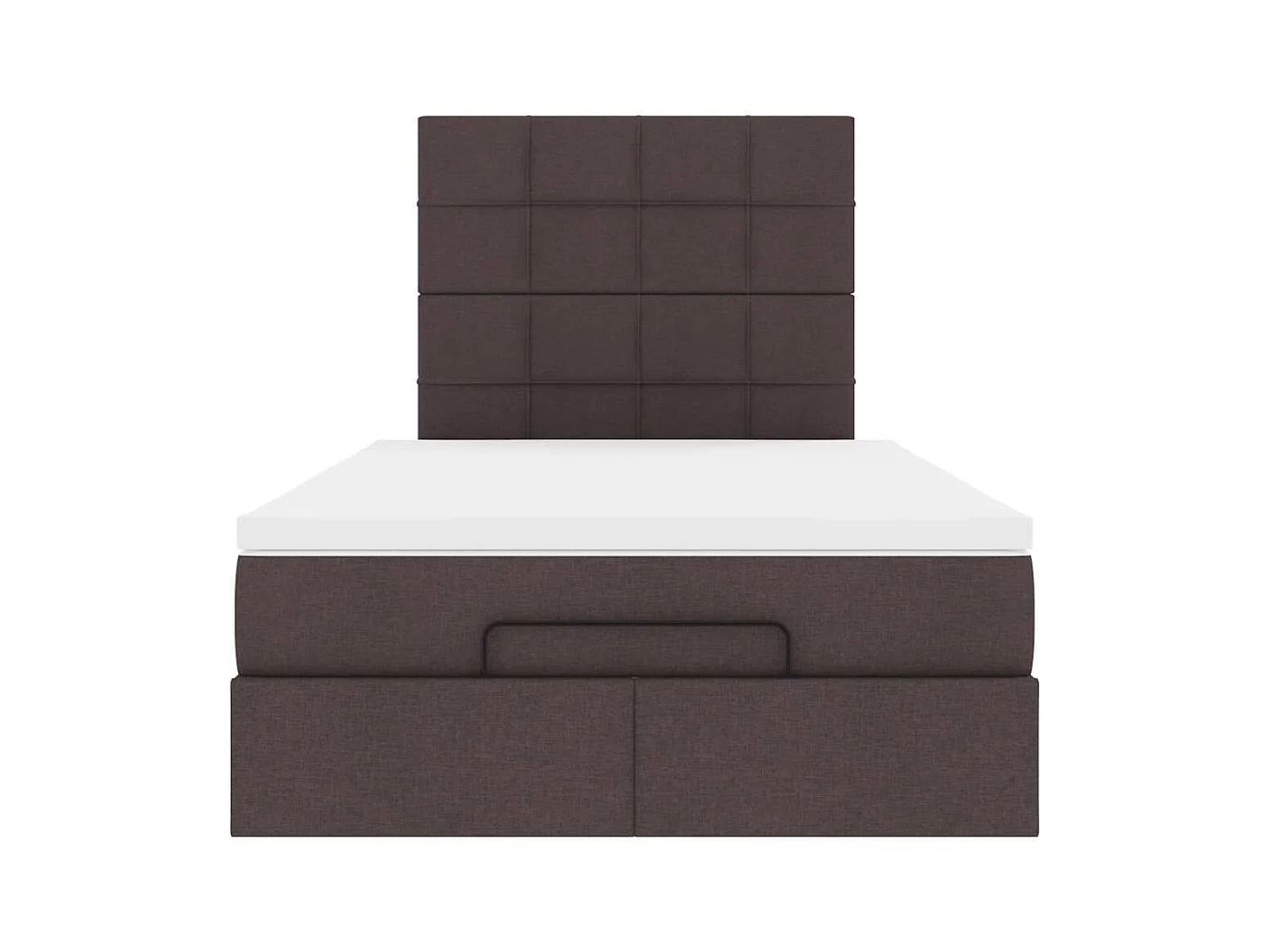 Ottoman-Bett mit Matratze & LEDs Dunkelbraun 120x200 cm Stoff