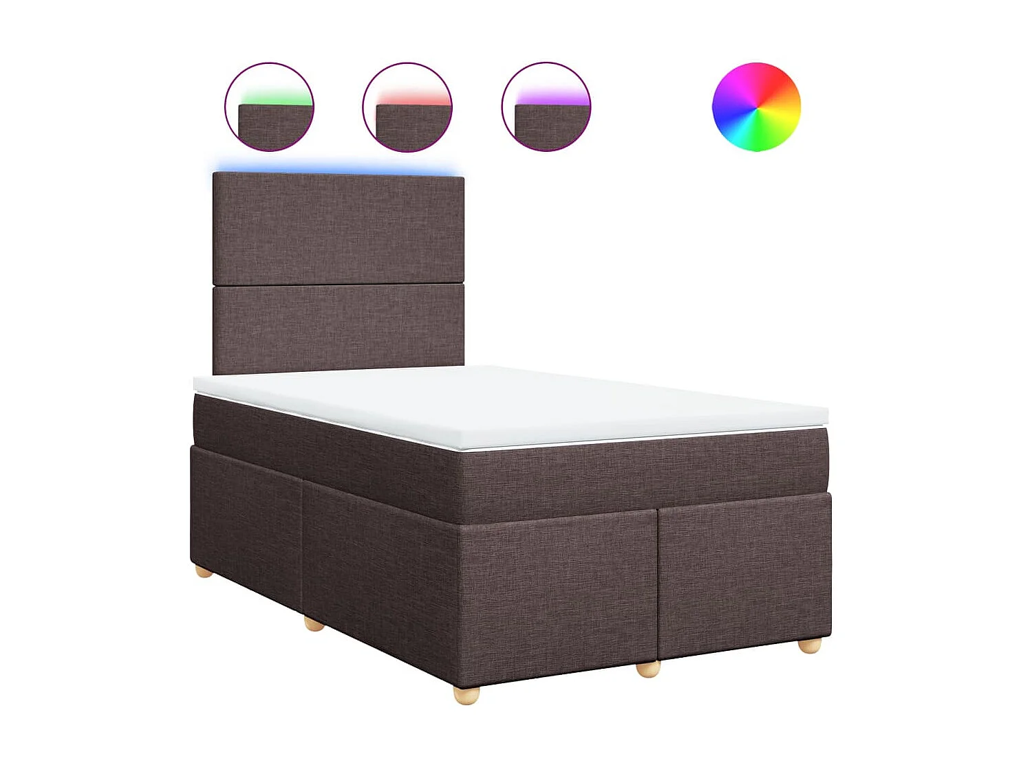 Cama com molas/colchão 120x200 cm tecido castanho-escuro