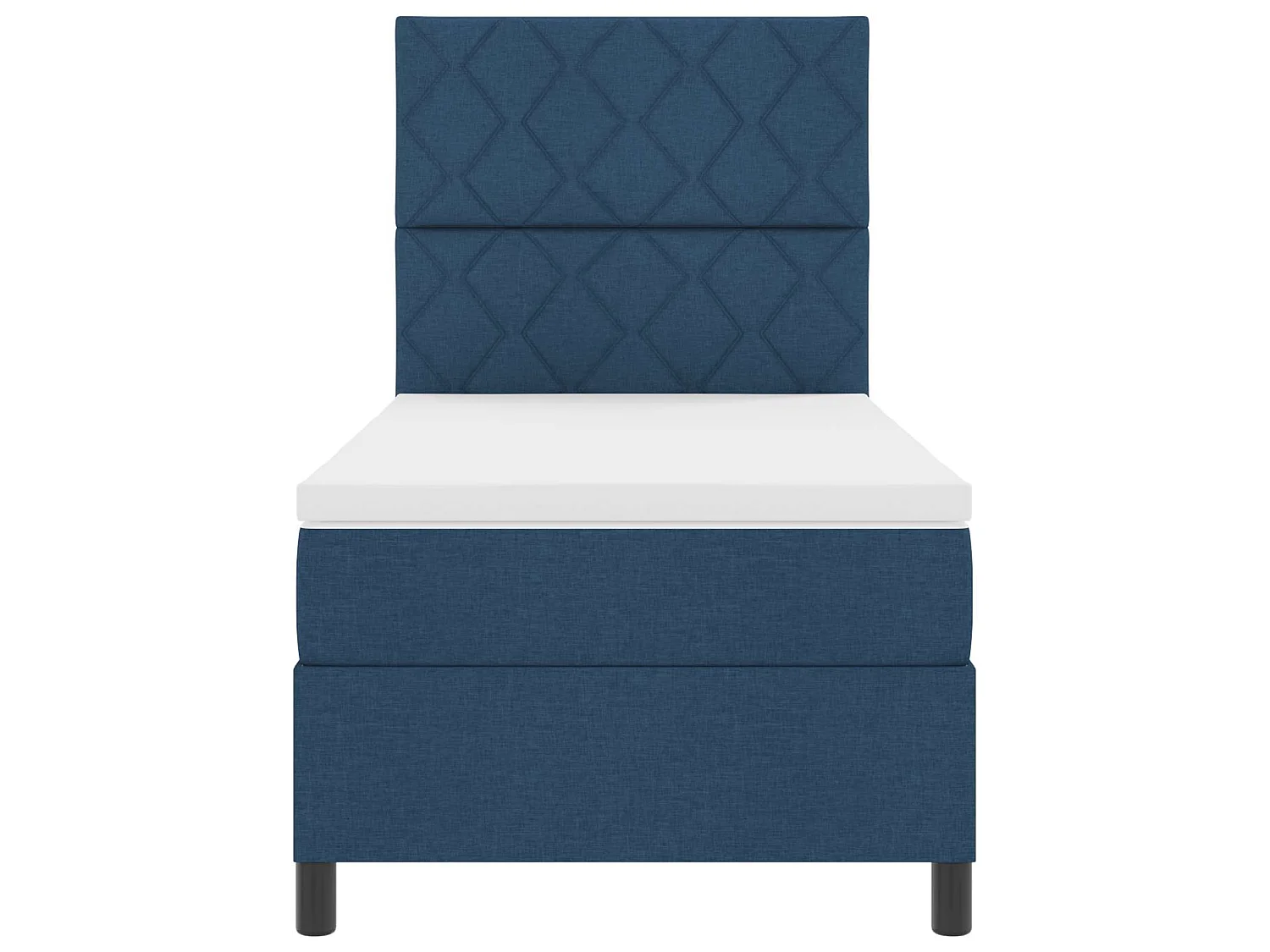 Boxspring bed met LED-stripverlichting Blauw 100 x 200 cm Stof
