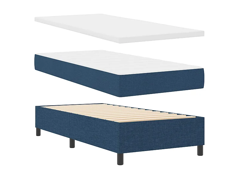 Boxspring bed met matras met LED Blauw 100 x 200 cm Stof