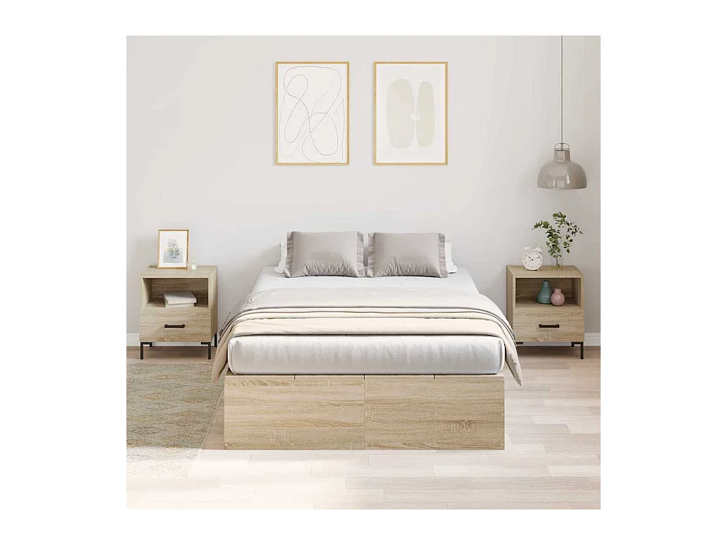 Cadre de lit Chêne sonoma 120 x 200 cm Bois d'ingénierie