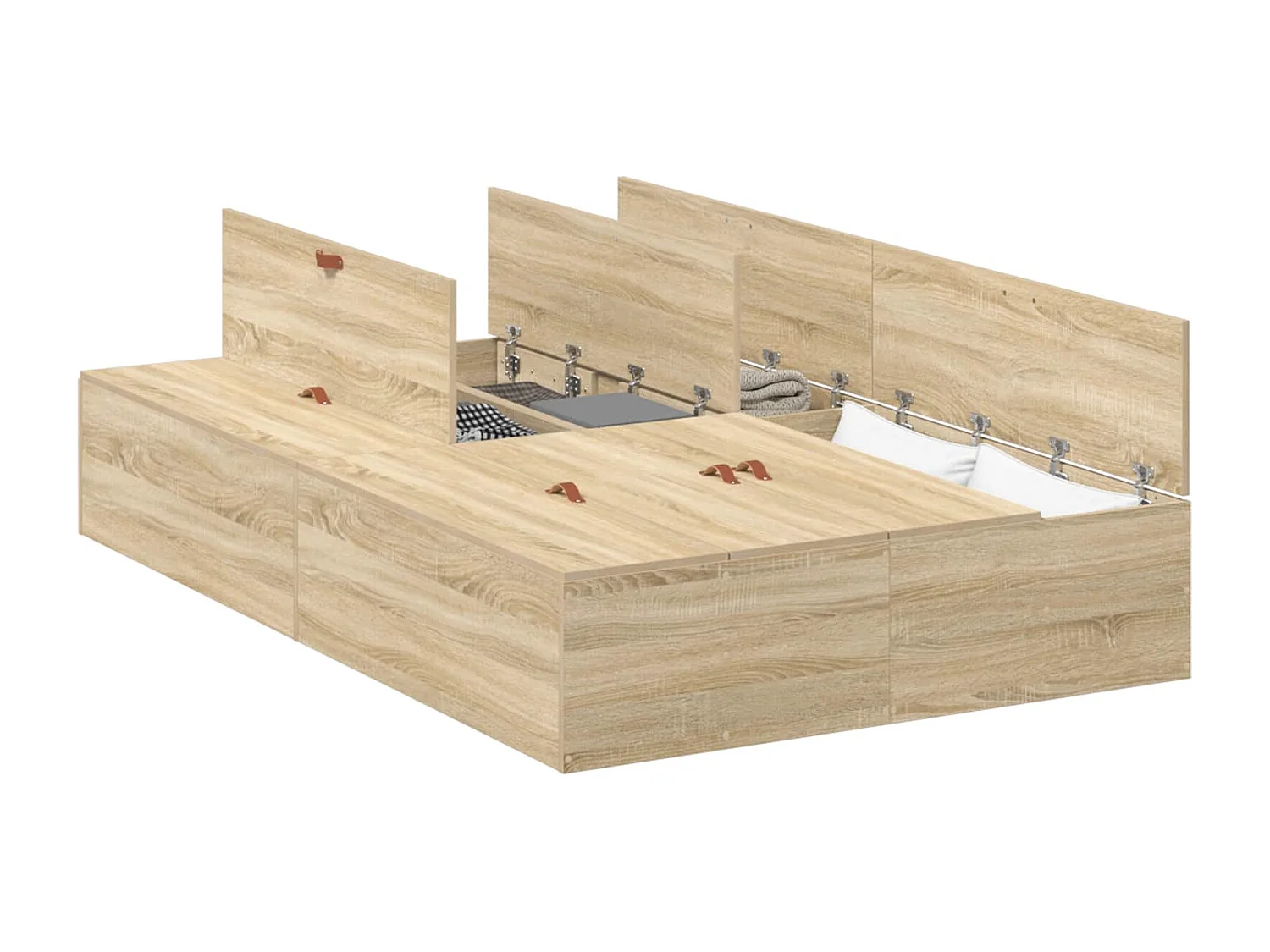 Cadre de lit avec rangement Chêne Sonoma 120 x 200 cm