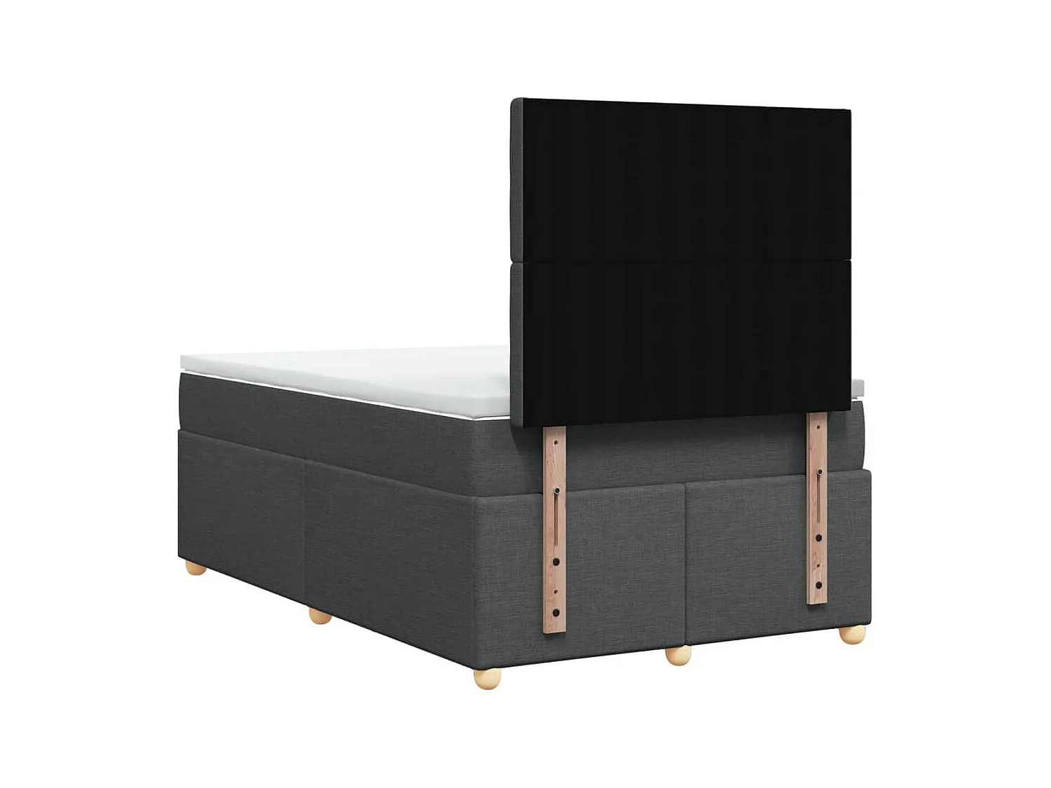 Boxspringbett mit Matratze Dunkelgrau 120x200 cm Stoff