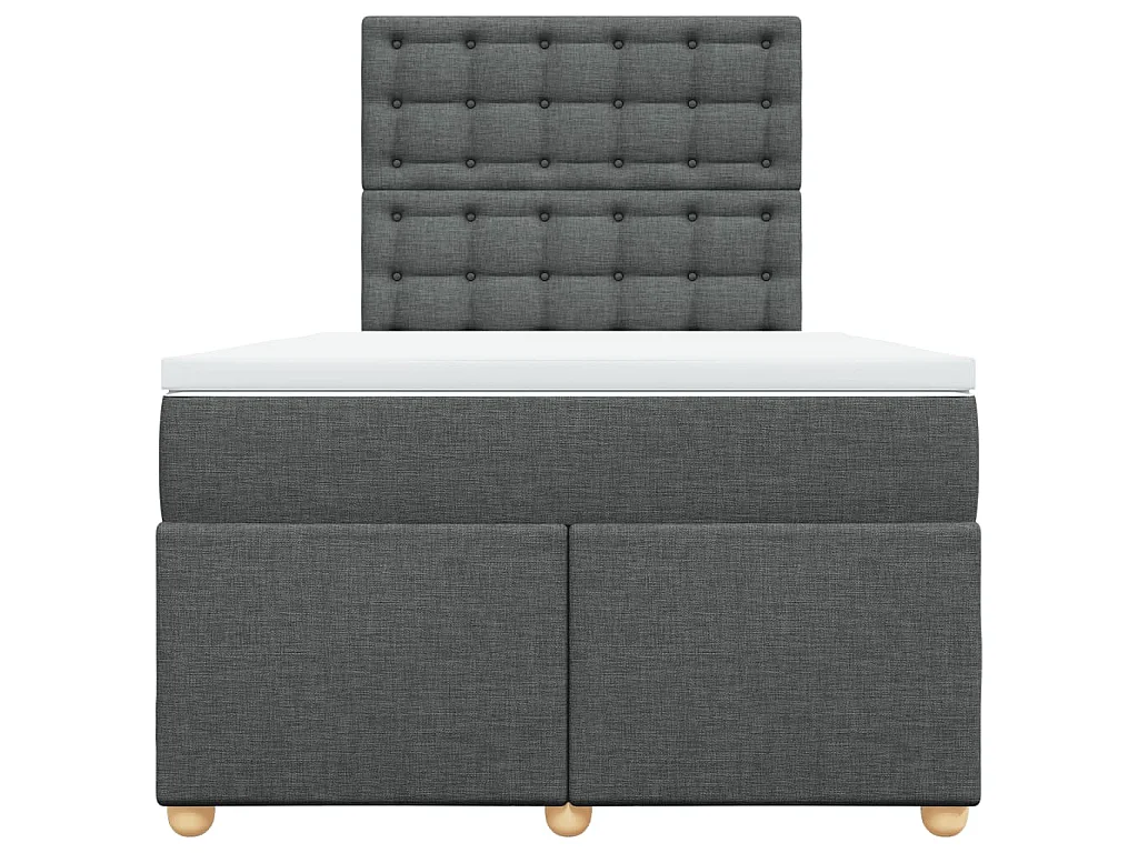 Cama com molas/colchão 120x200 cm tecido cinzento-escuro