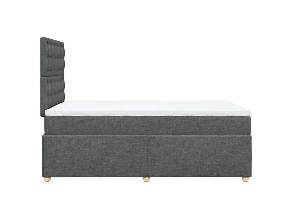 Cama com molas/colchão 120x200 cm tecido cinzento-escuro