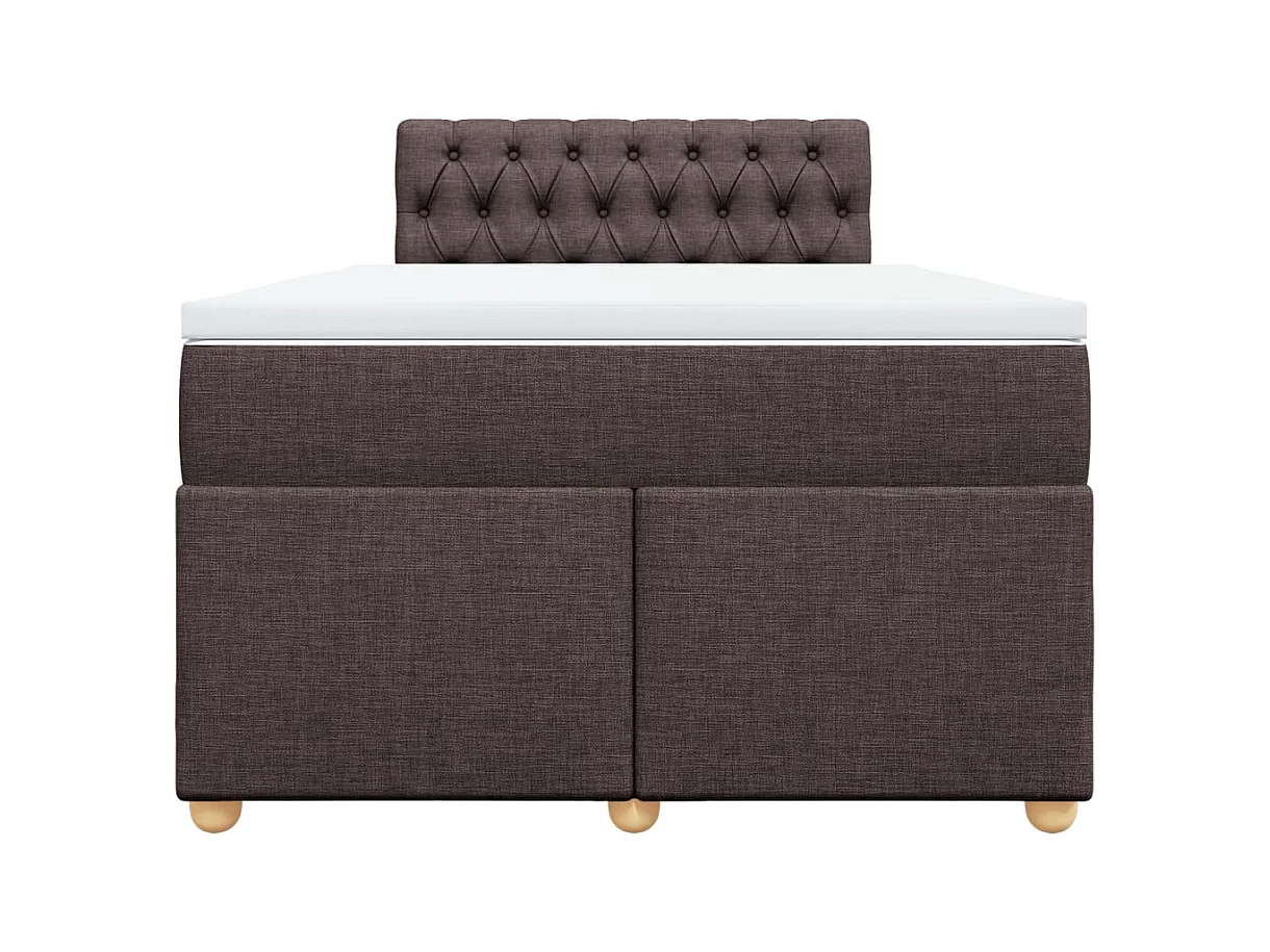 Sommier à lattes de lit et matelas marron foncé 120x190cm tissu