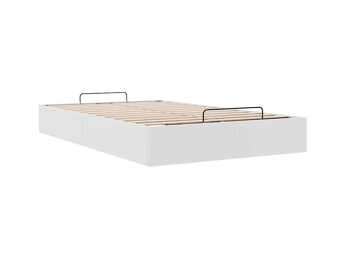 Cadre de lit ottoman sans matelas blanc 120x200 cm similicuir