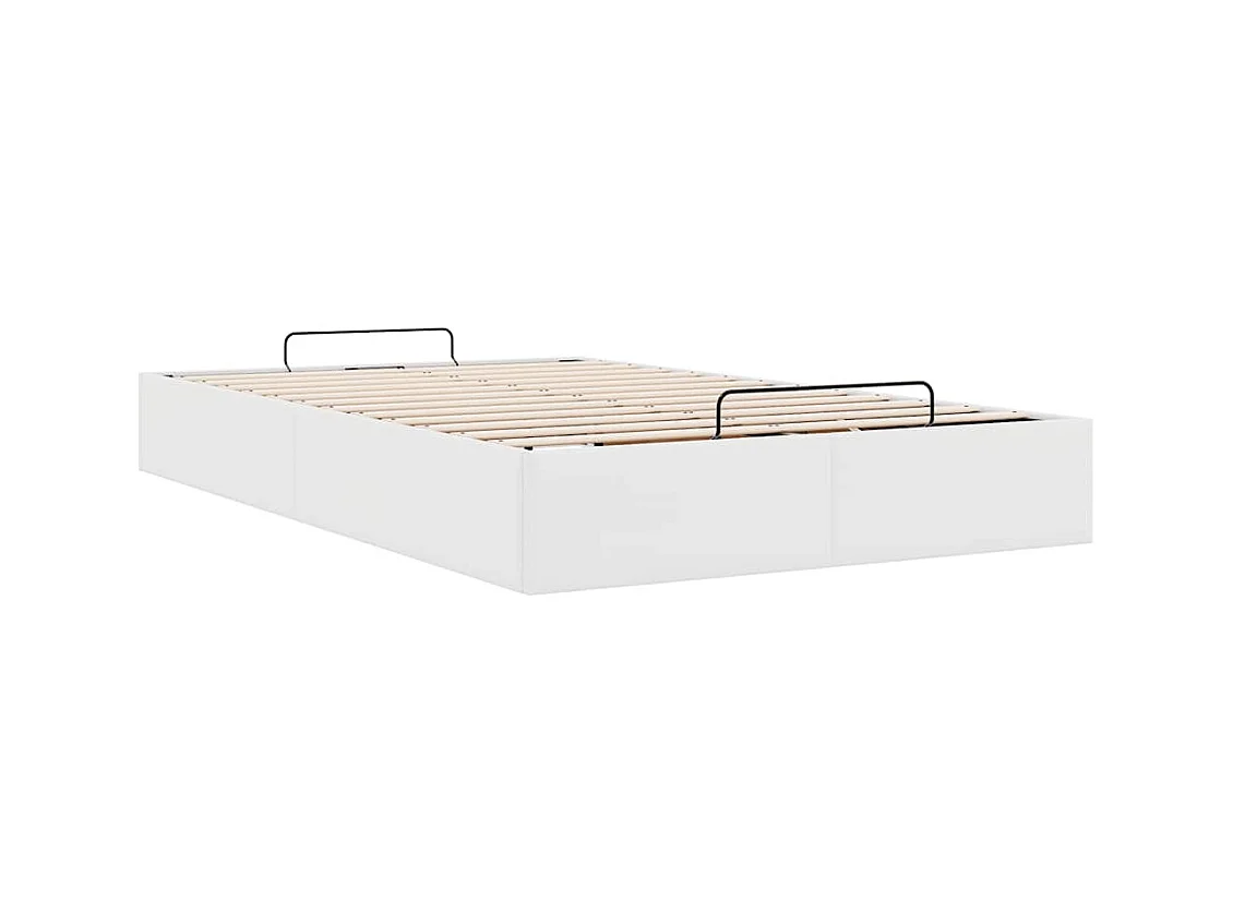 Cadre de lit ottoman sans matelas blanc 120x200 cm similicuir