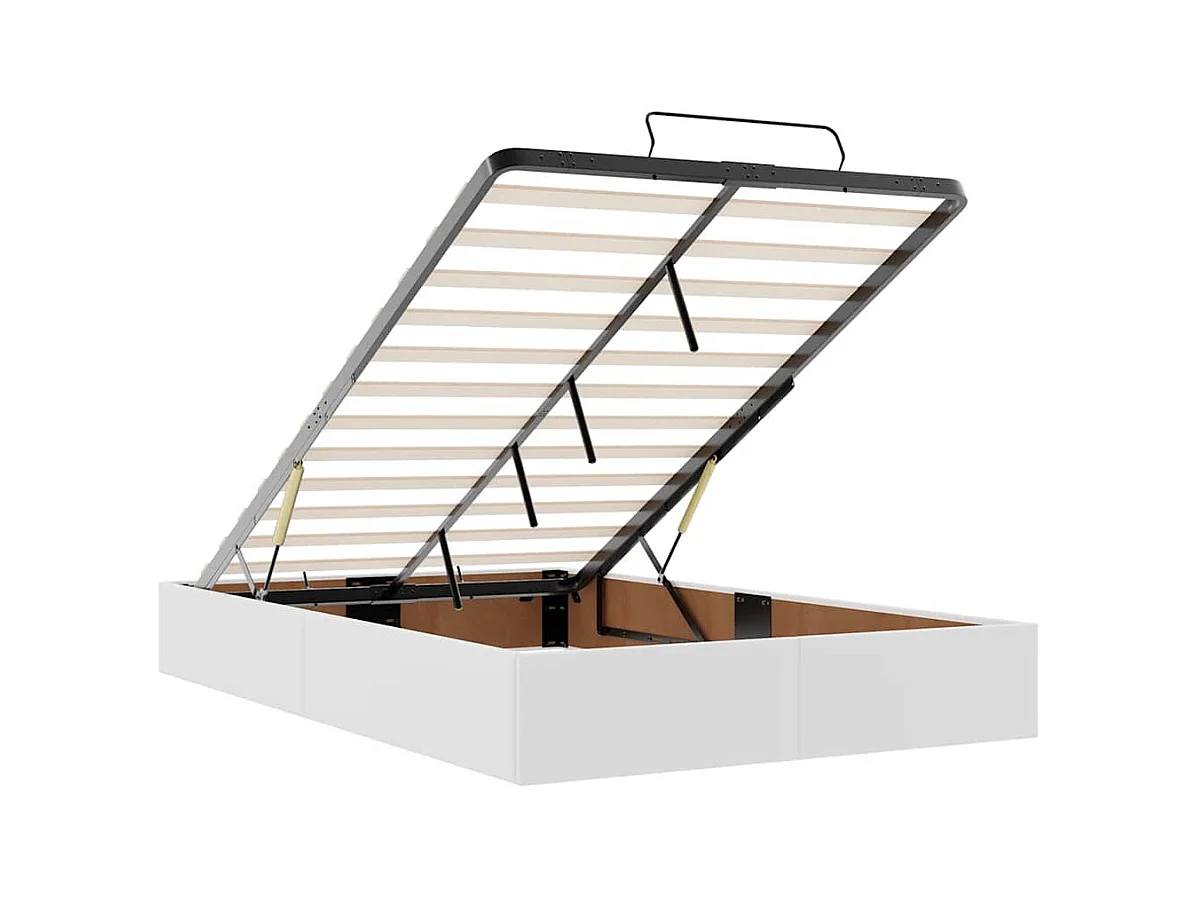 Cadre de lit ottoman sans matelas blanc 120x200 cm similicuir