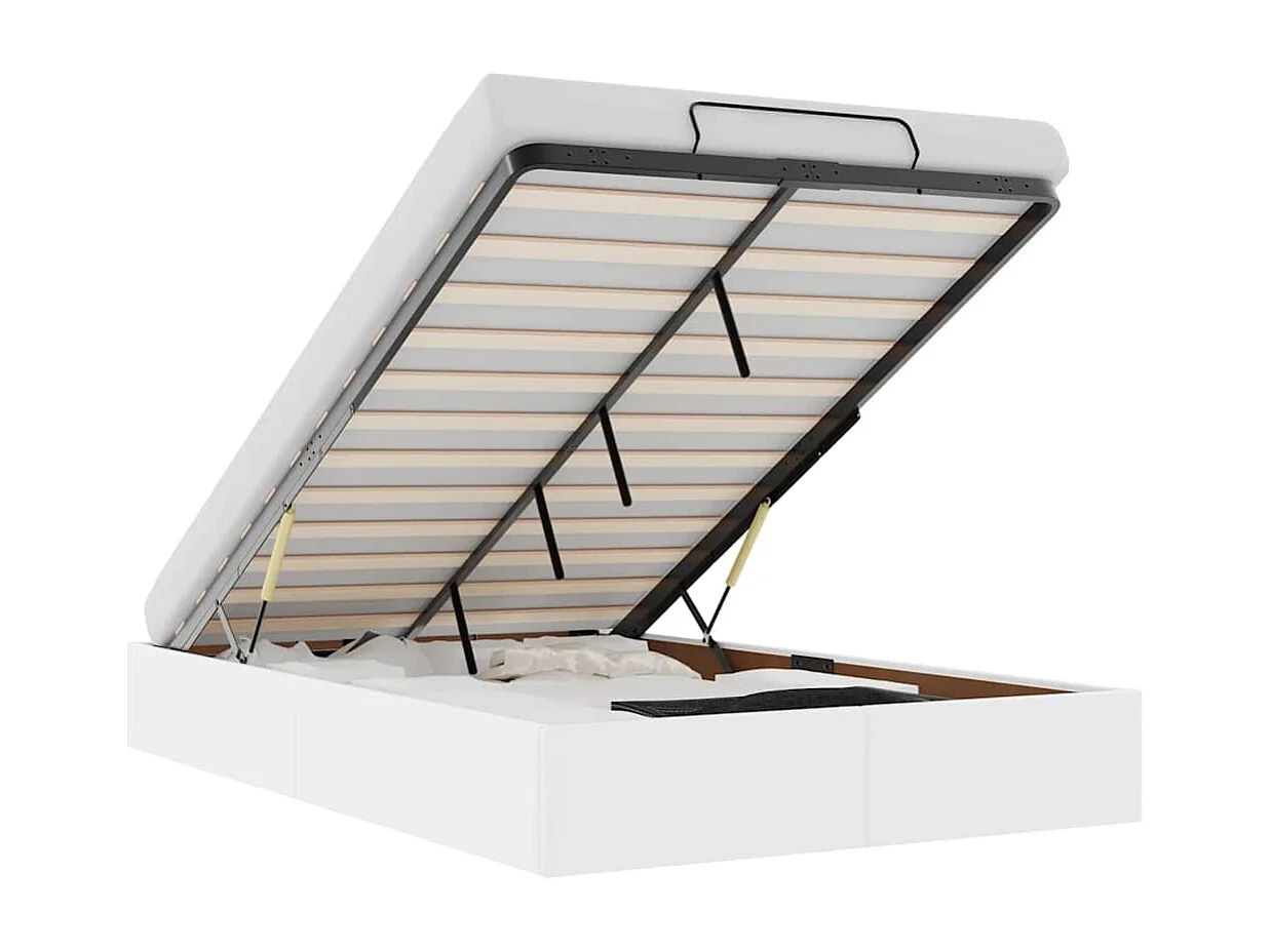 Ottoman-Bett ohne Matratze Weiß 120x200 cm Kunstleder