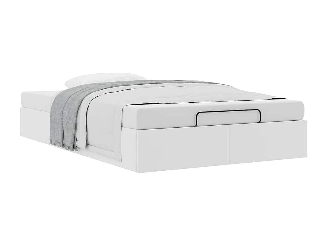 Ottoman-Bett ohne Matratze Weiß 120x200 cm Kunstleder
