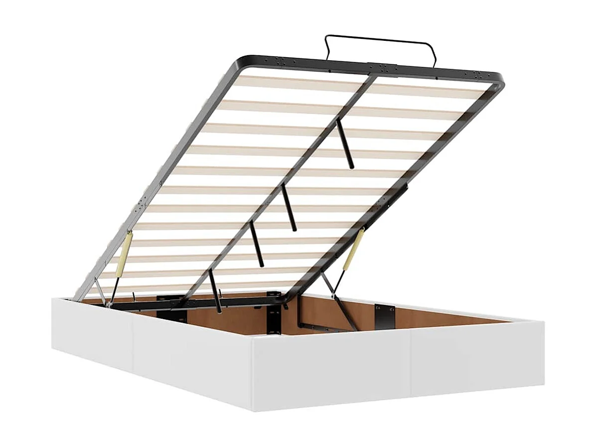 Ottoman-Bett ohne Matratze Weiß 120x200 cm Kunstleder