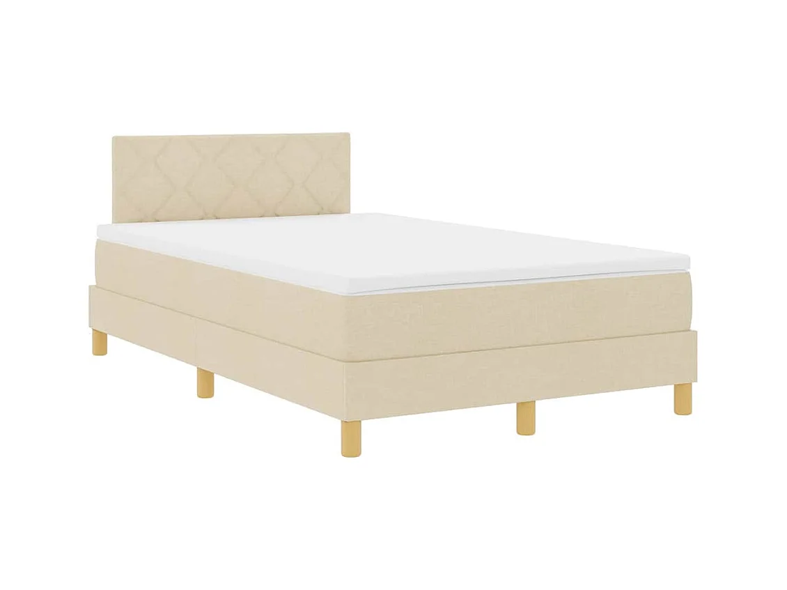 Boxspringbed met matras met matras Crème 120 x 200 cm Stof