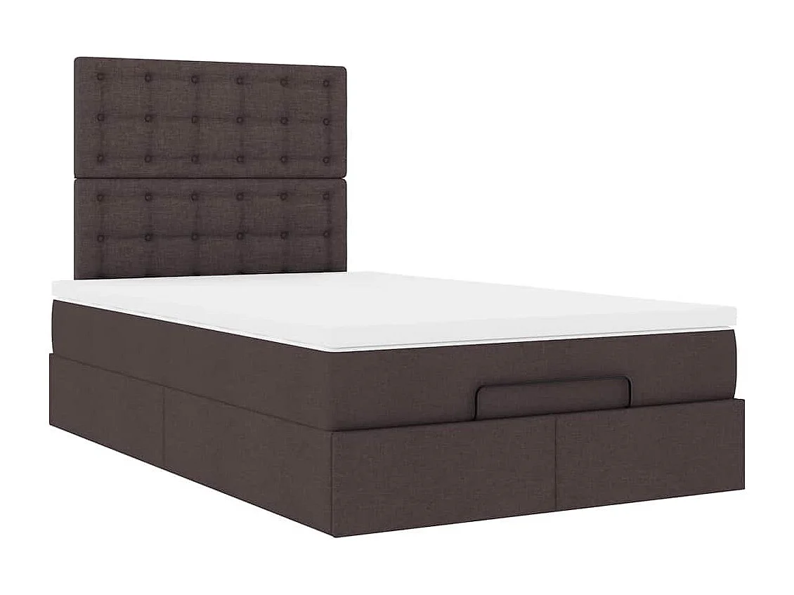 Ottoman bed met matras en LED's 120x190 cm stof donkerbruin