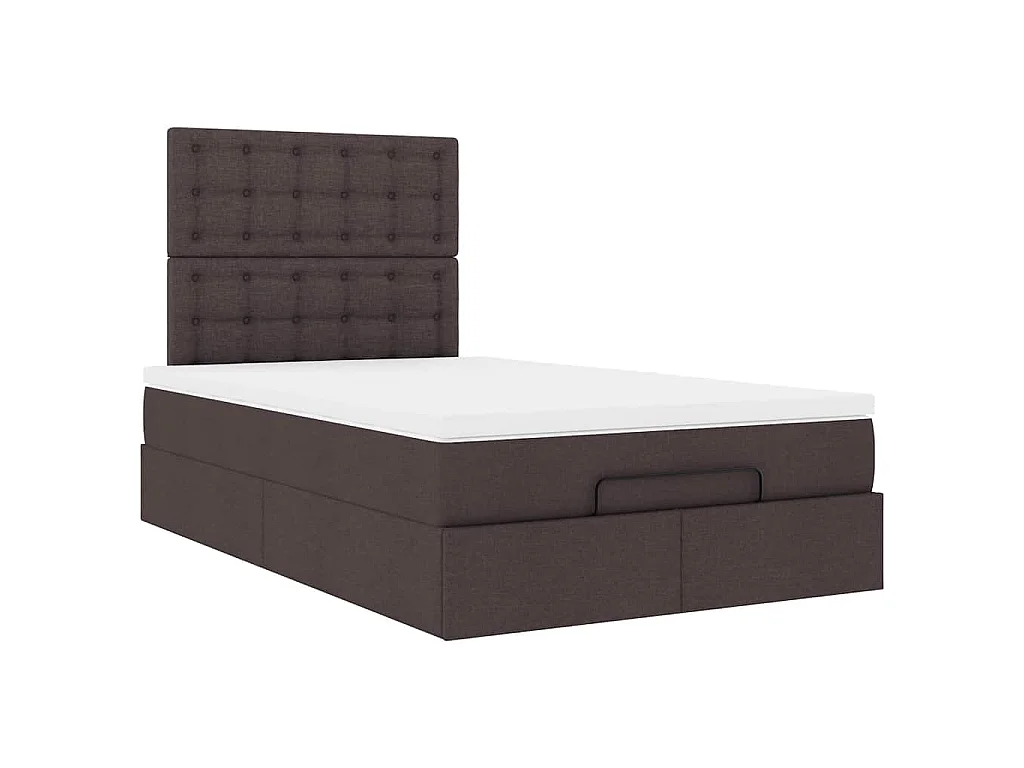 Ottoman bed met matras en LED's 120x190 cm stof donkerbruin