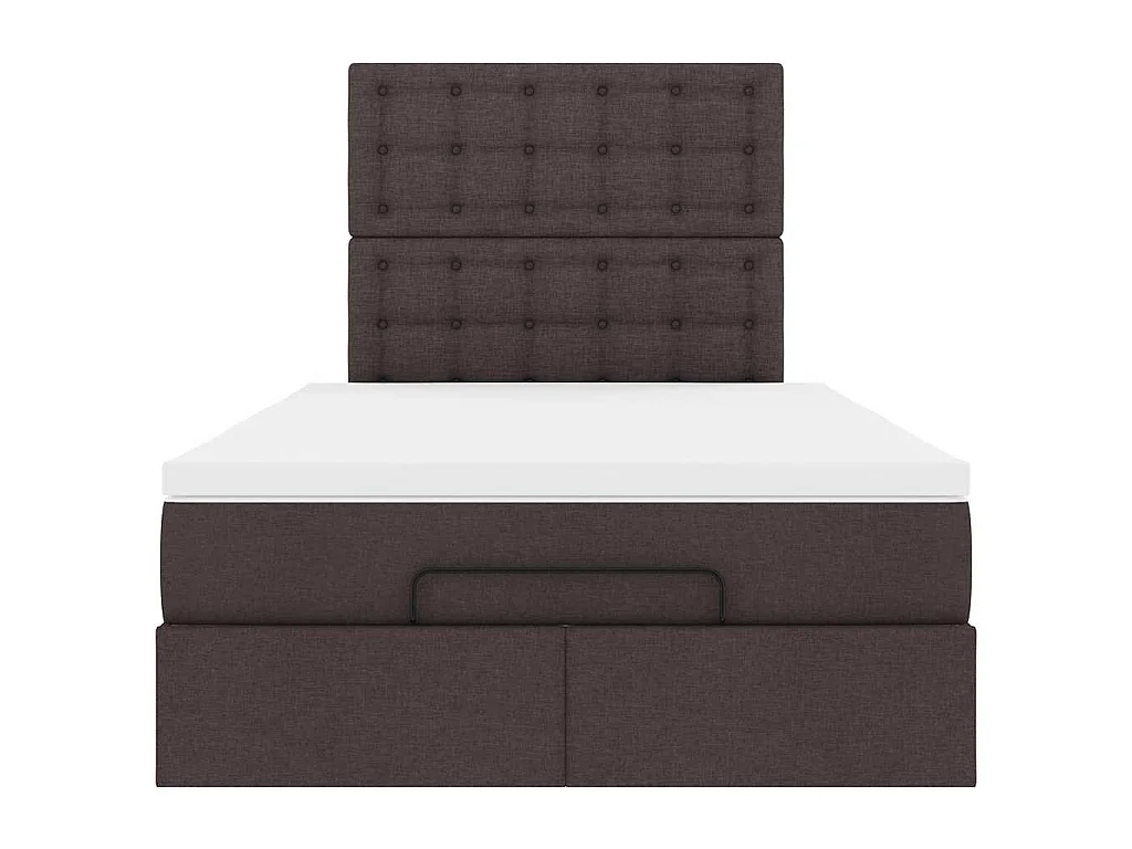 Ottoman bed met matras en LED's 120x190 cm stof donkerbruin