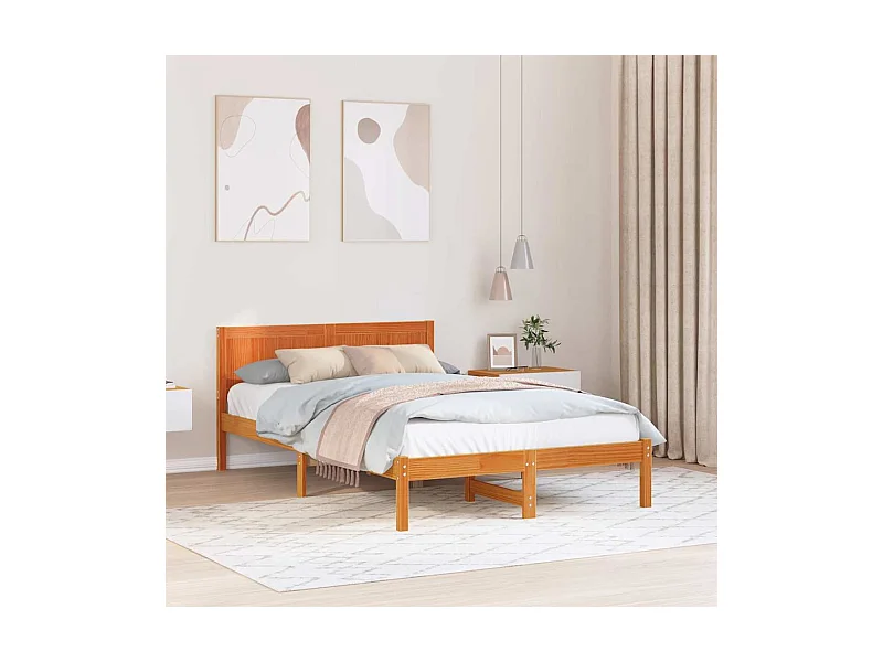 Bedframe Bruin 120 x 190 cm Massief grenenhout