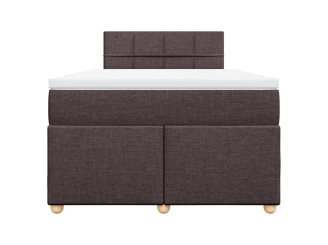 Sommier à lattes de lit et matelas marron foncé 120x190cm tissu