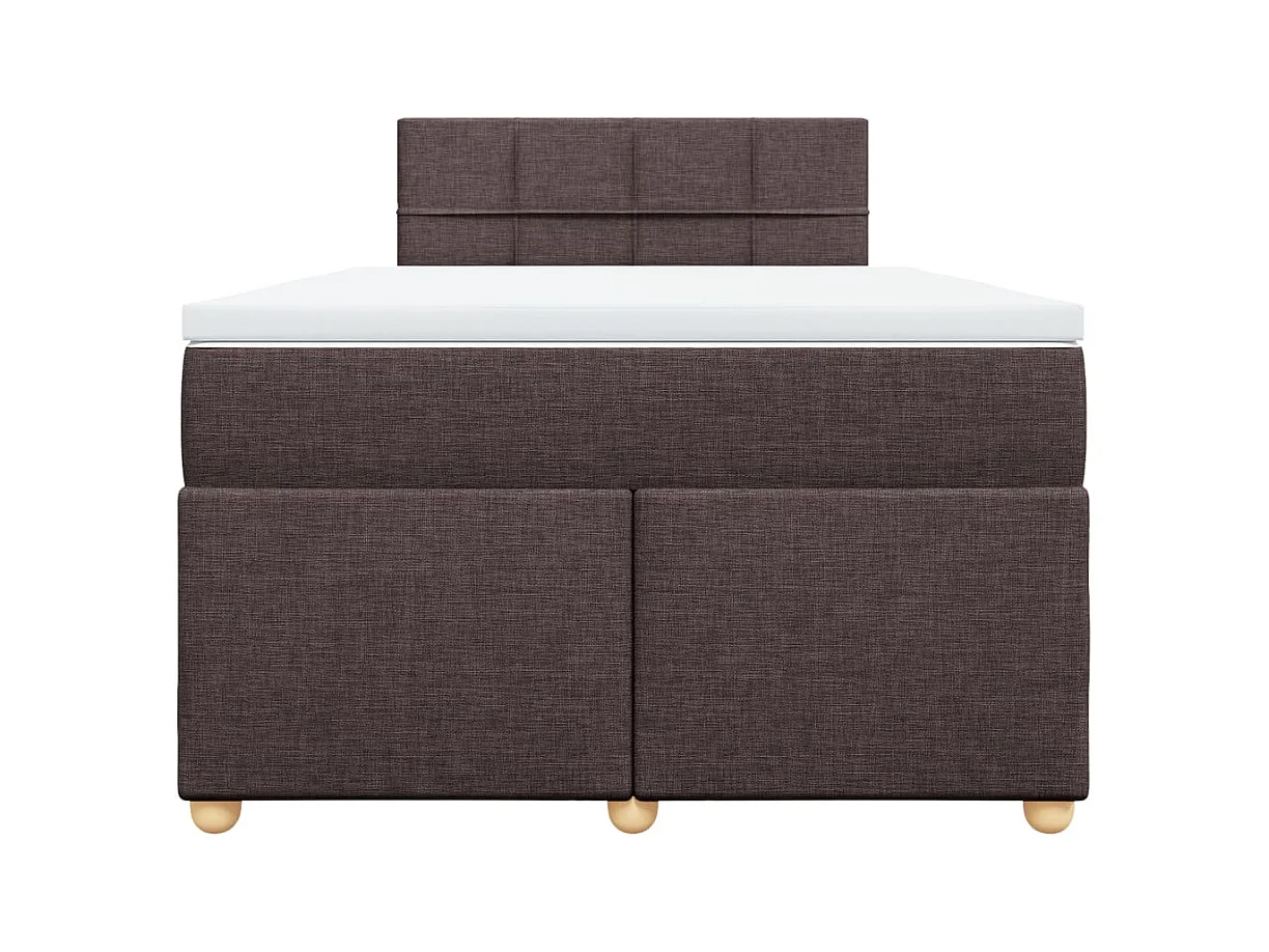 Sommier à lattes de lit et matelas marron foncé 120x190cm tissu