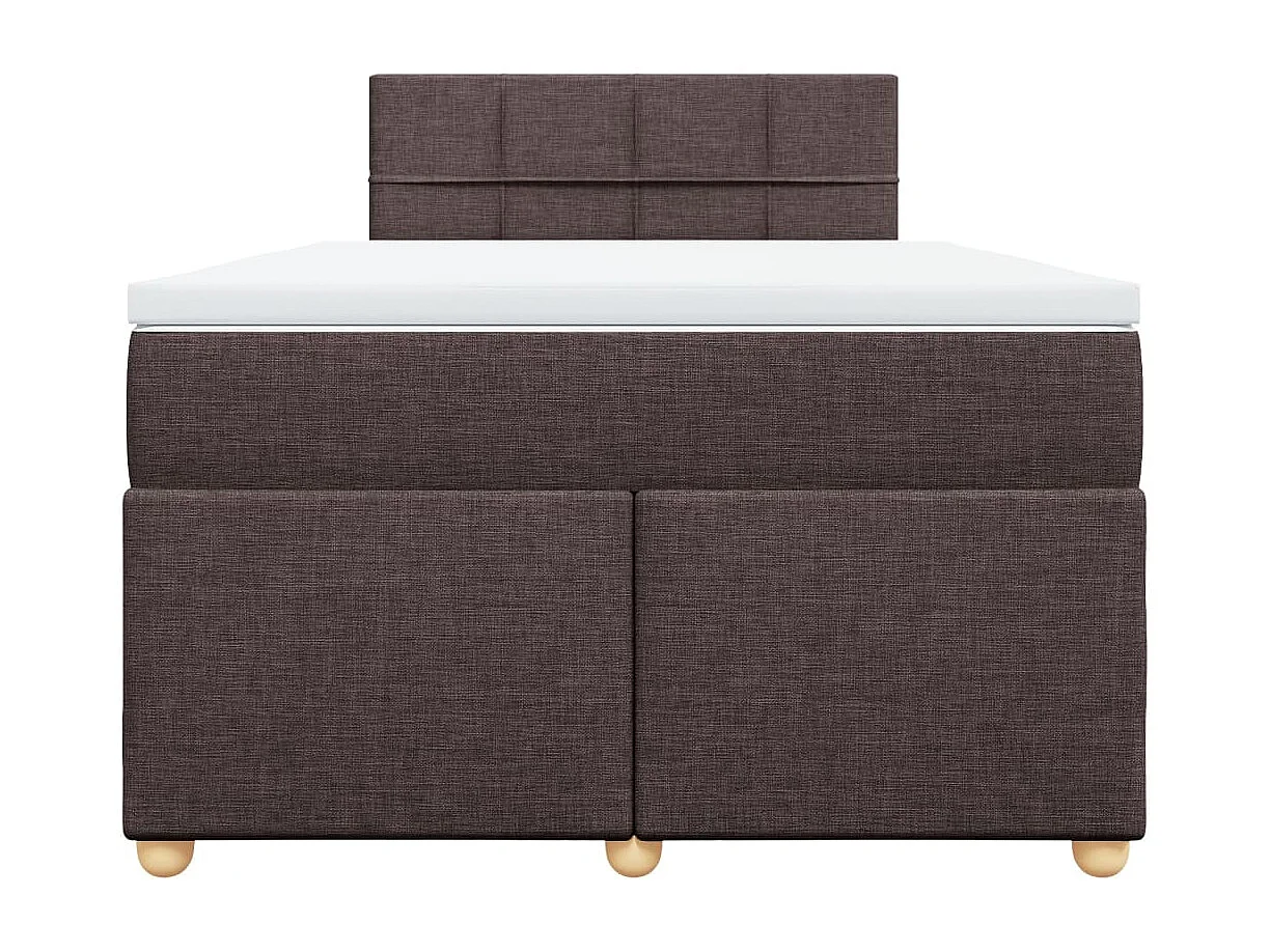 Cama box spring con colchón tela marrón oscuro 120x190 cm