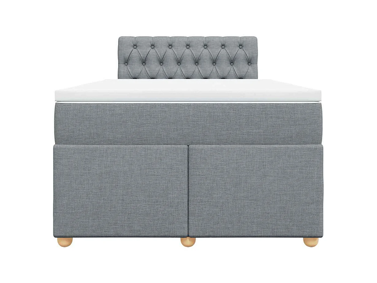 Sommier à lattes de lit et matelas gris clair 120x190 cm tissu