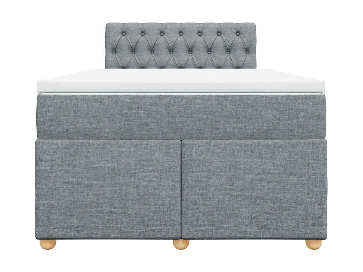 Sommier à lattes de lit et matelas gris clair 120x190 cm tissu