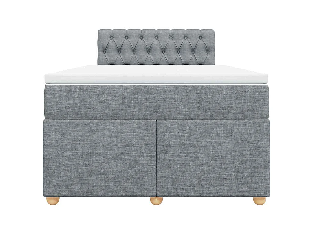 Cama box spring con colchón tela gris claro 120x190 cm