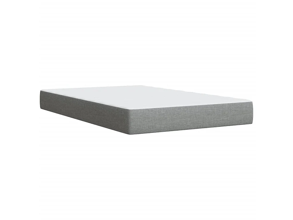 Cama box spring con colchón tela gris claro 120x190 cm