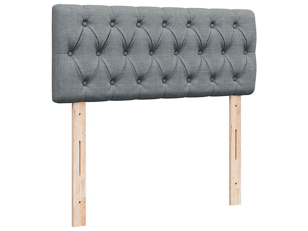 Cama box spring con colchón tela gris claro 120x190 cm