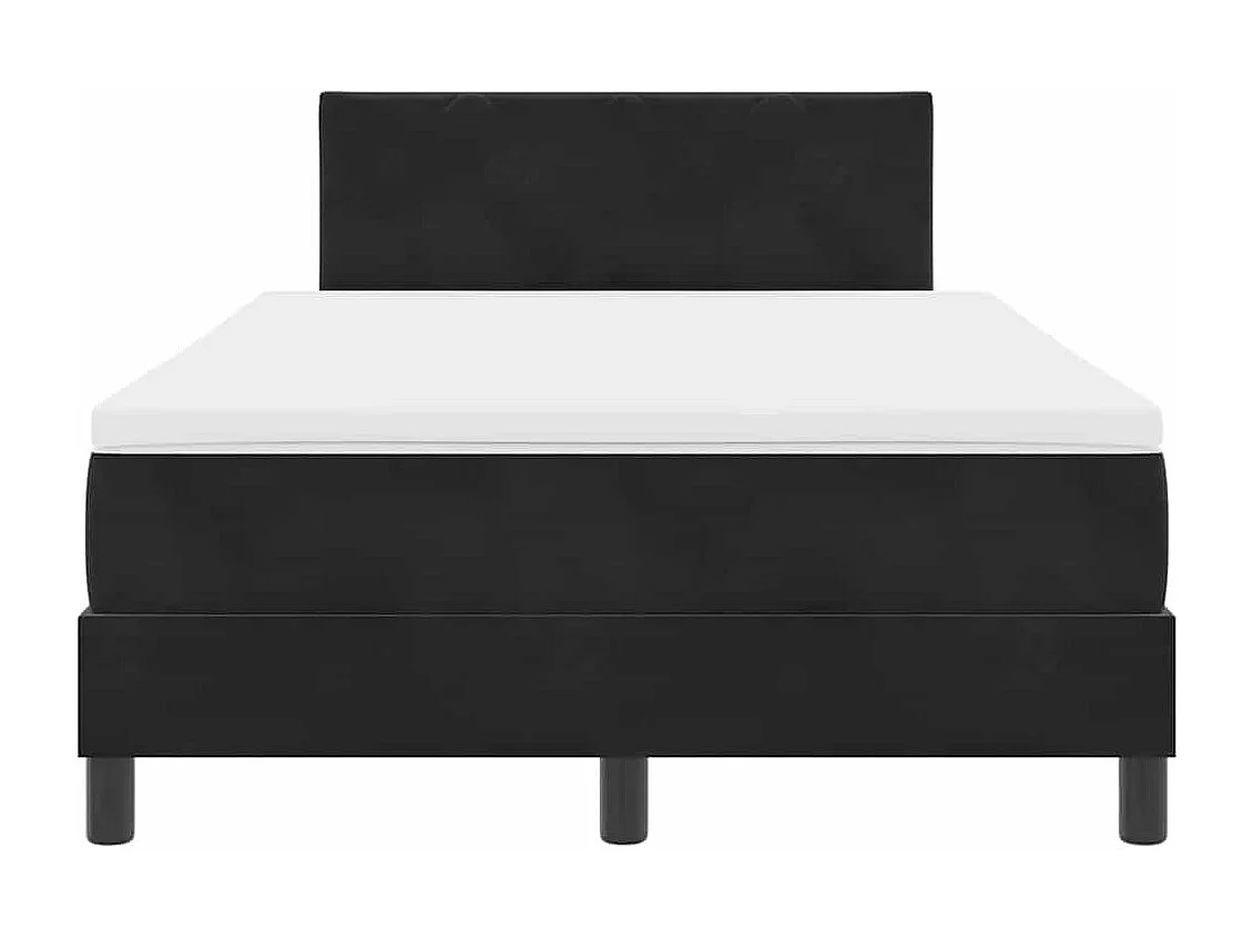 Letto a molle con materasso Nero 120 x 200 cm Velluto
