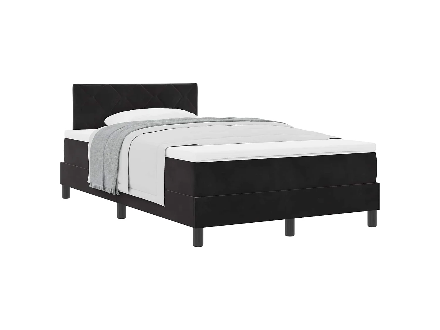 Boxspringbed met hoofdeinde Zwart 120 x 200 cm Fluweel