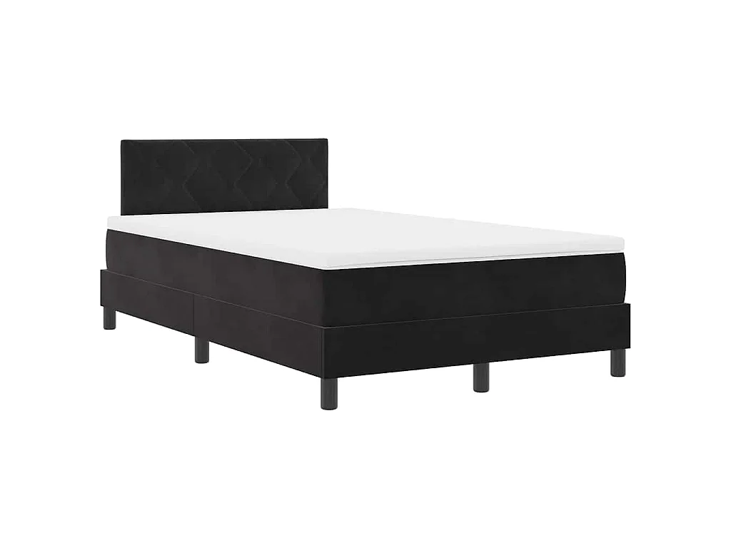 Boxspringbed met hoofdeinde Zwart 120 x 200 cm Fluweel