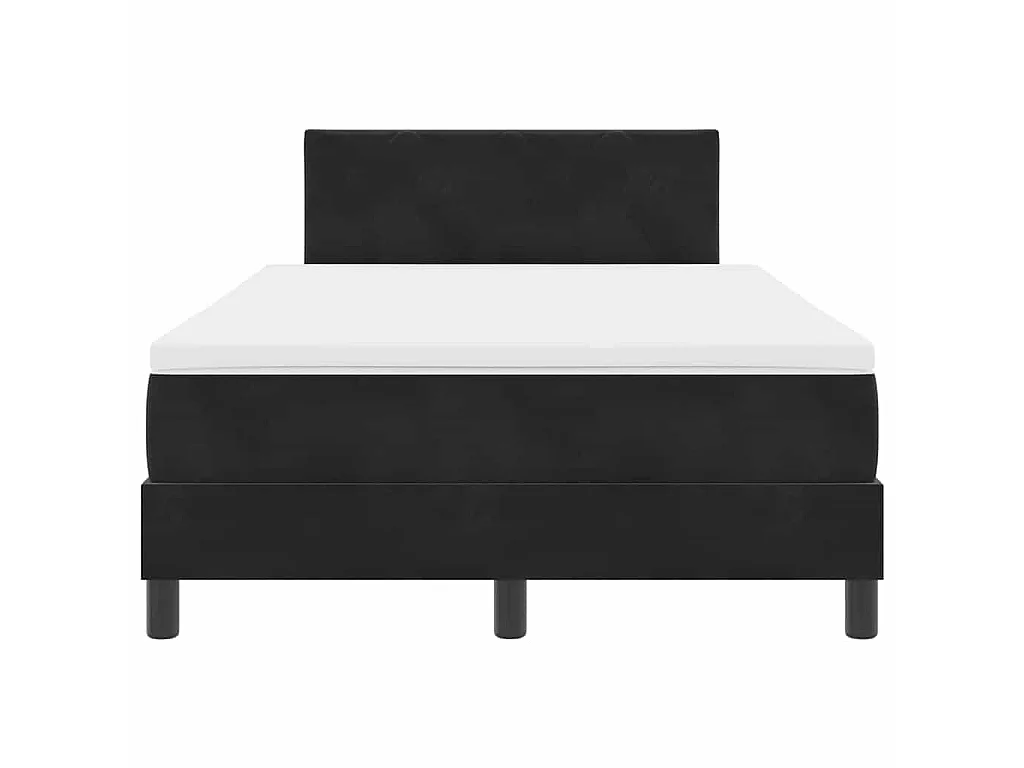 Boxspringbed met hoofdeinde Zwart 120 x 200 cm Fluweel