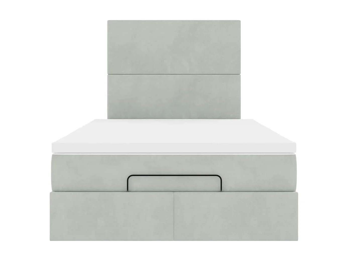 Estrutura de cama otomana com colchões cinza claro Veludo