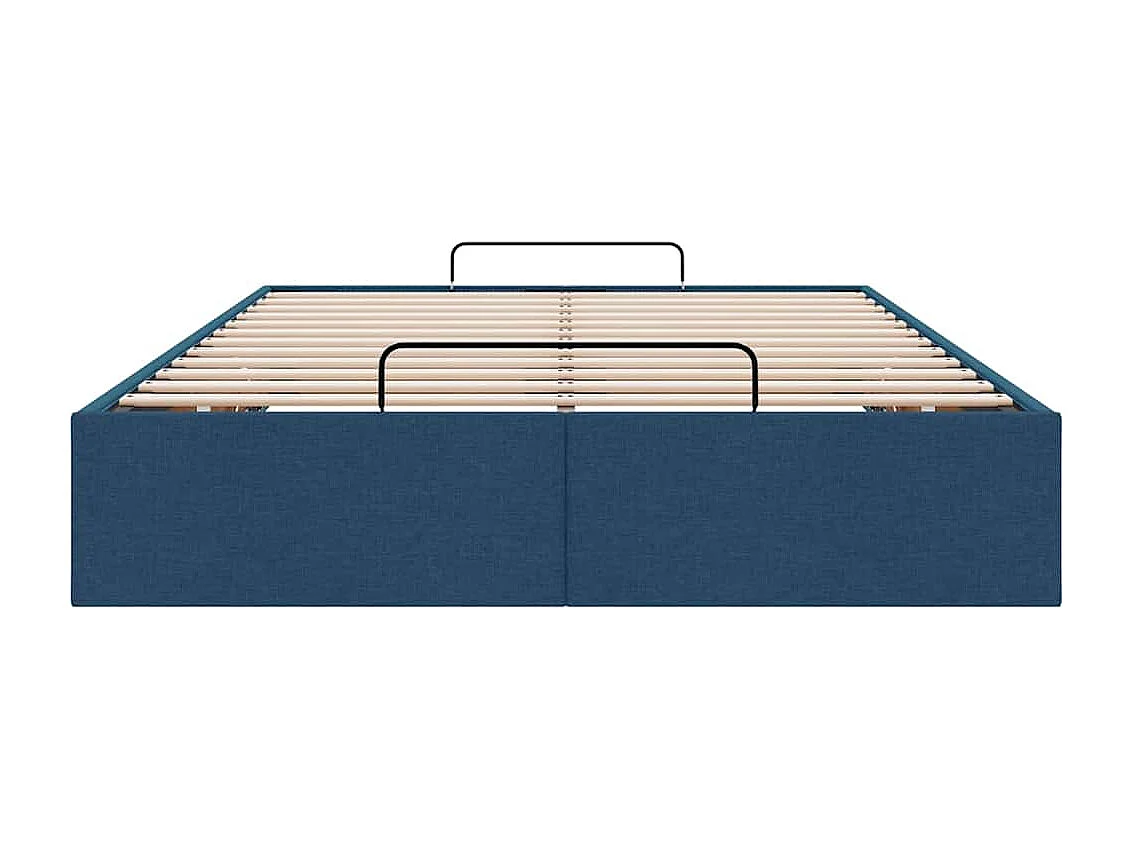 Cadre de lit ottoman sans matelas bleu 120x200 cm tissu