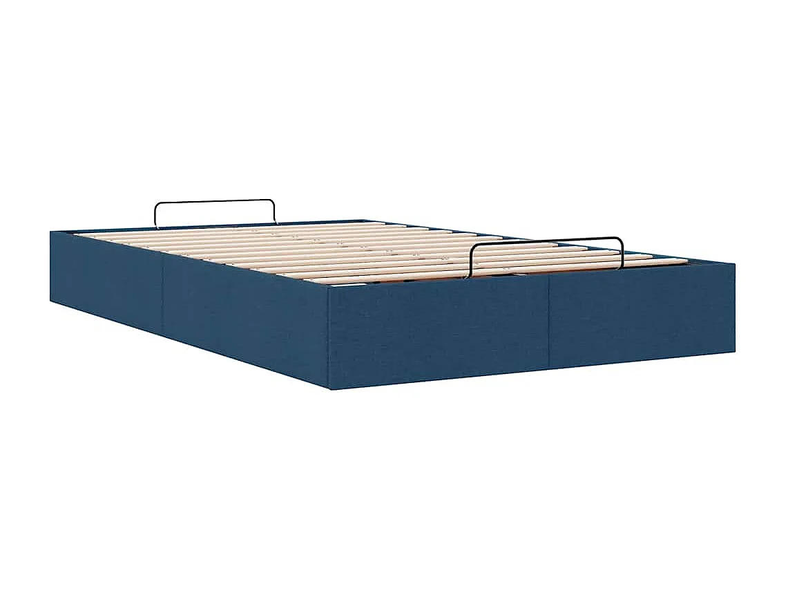 Struttura Letto Pouf senza Materasso Blu 120x200 cm in Tessuto