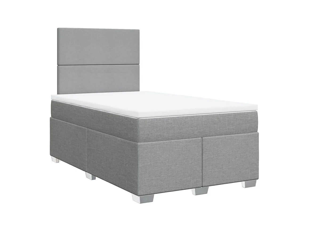Boxspringbett mit Matratze Hellgrau 120x190 cm Stoff