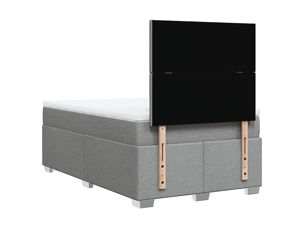 Giroletto a Molle con Materasso Grigio Chiaro 120x190cm Tessuto