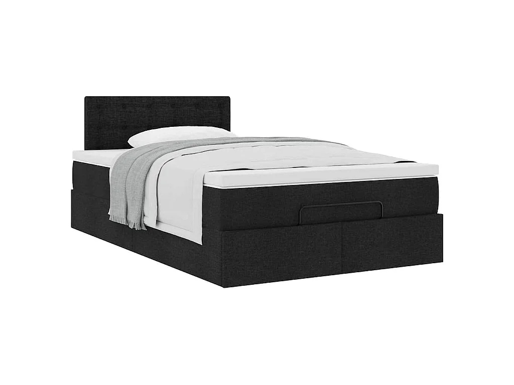 Bed met matras 120x190 cm stof zwart