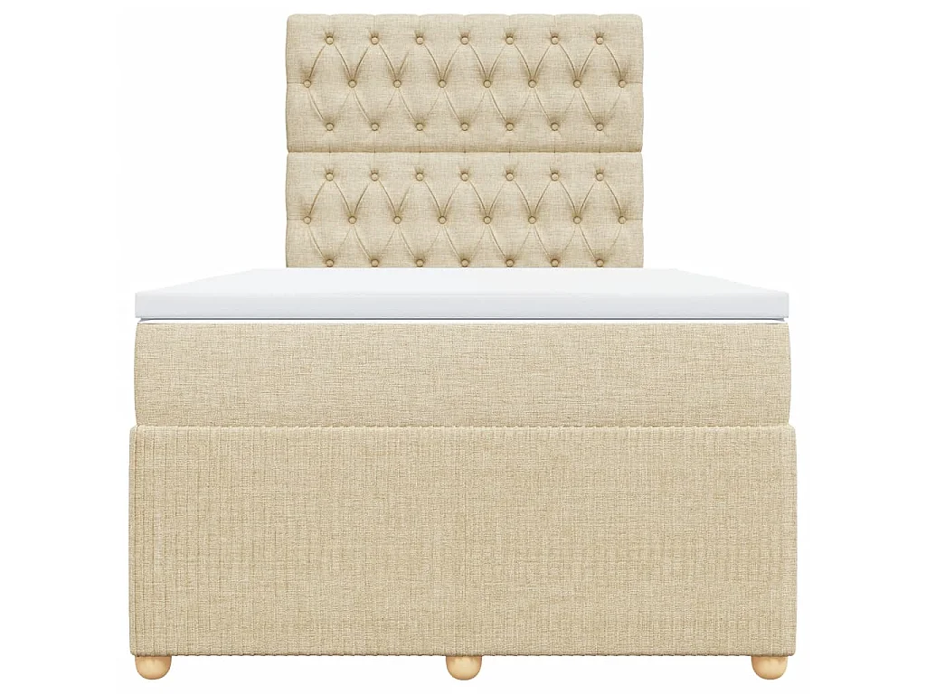 Boxspringbett mit Matratze Creme 120x200 cm Stoff