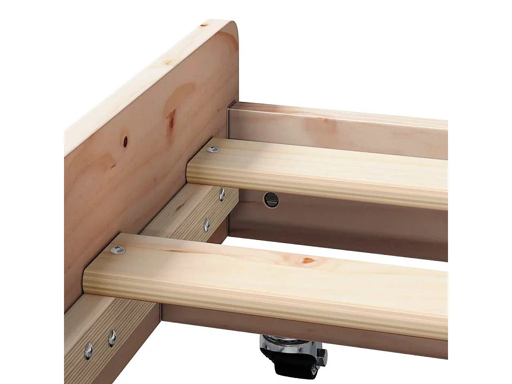 Bedframe Naturel 100 x 200 cm Massief grenenhout