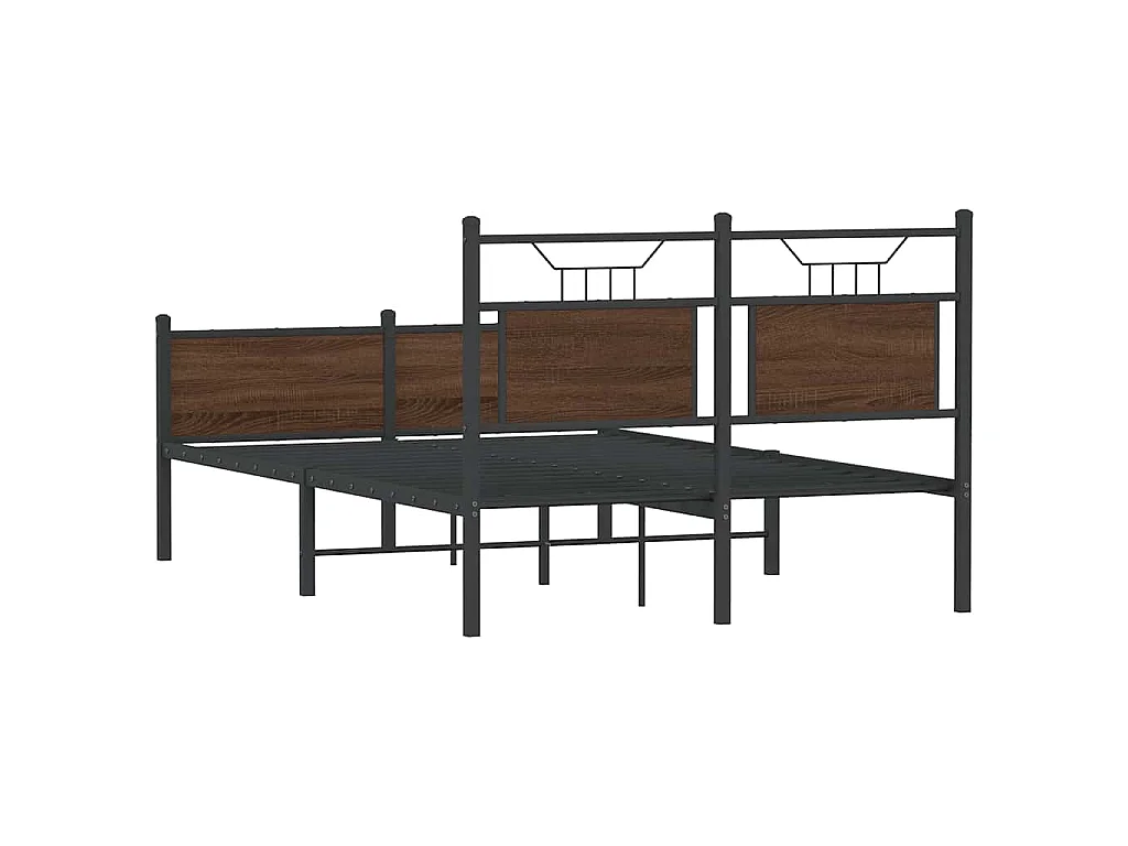 Cadre de lit sans matelas chêne marron 120x190 cm