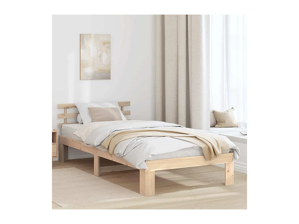 Estrutura da Cama Castanho 100 x 200 cm Madeira de pinho maciça